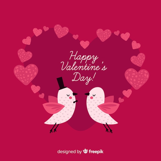 Bird's couple valentine's day background