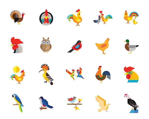 Birds icon set