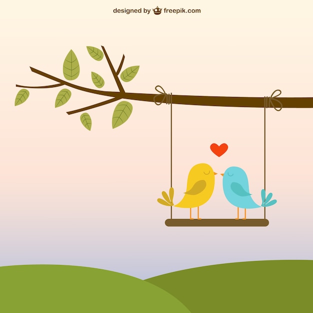 Free Vector birds in love