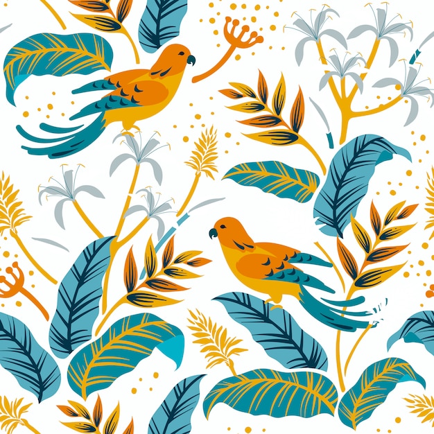 Free Vector birds in the nature pattern