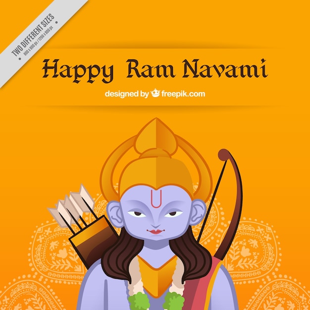  birth of god rama yellow background 