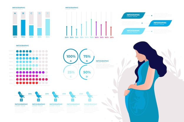 Birth rate infographic template