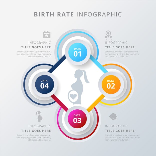 Birth rate infographic with progress