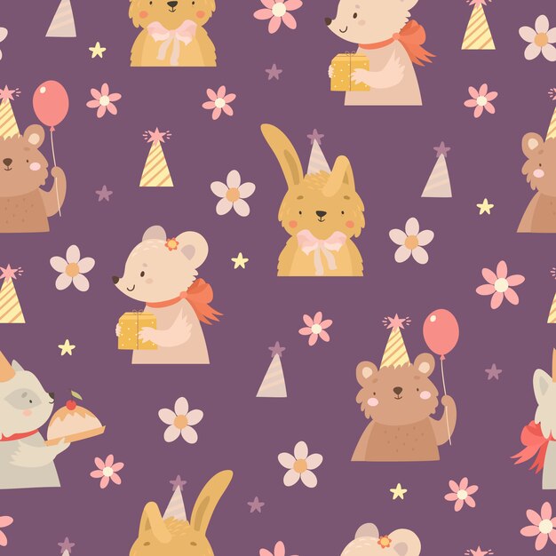 birthday animals pattern