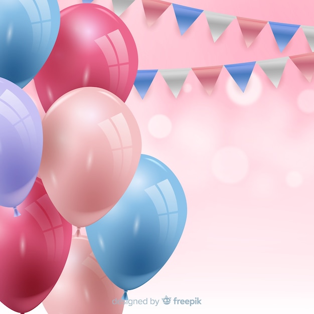 Birthday background with balloons