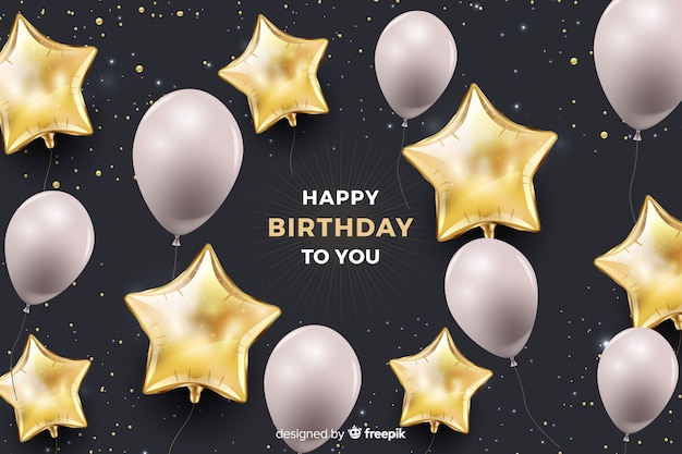 Free Vector birthday background with balloons