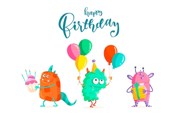 Free vector birthday background with lettering