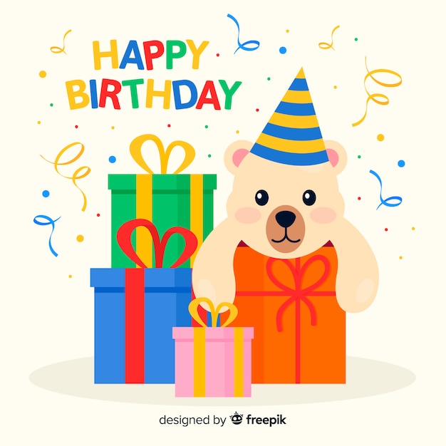 Free Vector birthday bear