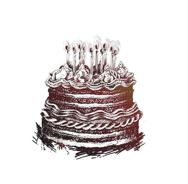 Birthday cake icon vector illustration Happy birthday Cake for birthday celebration with candles