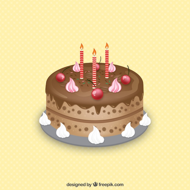 Free Vector birthday cake made with chocolate