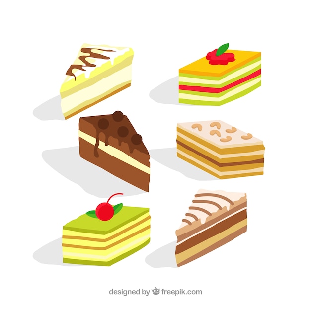 Free vector birthday cakes set