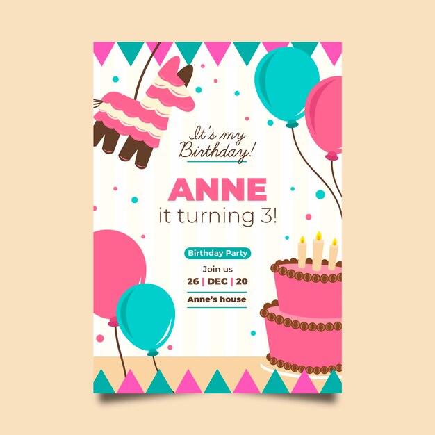 Birthday card for childrens theme