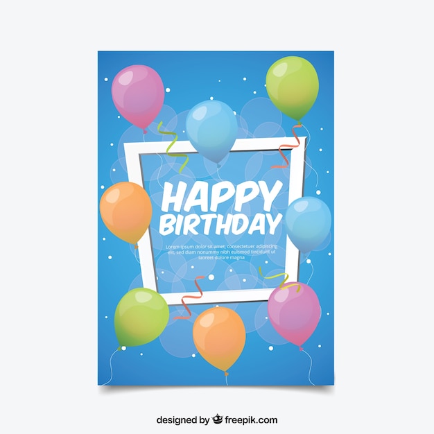 Birthday card in flat design