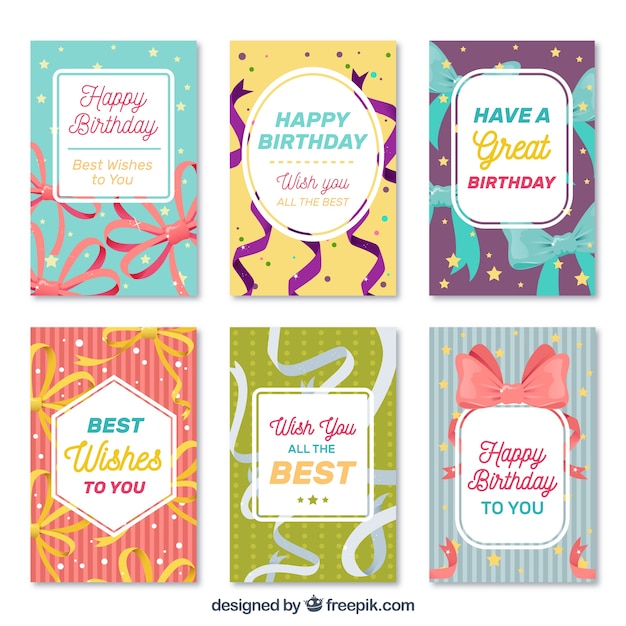 Birthday card pack with serpentine