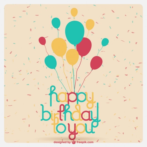 Free vector birthday card with balloons