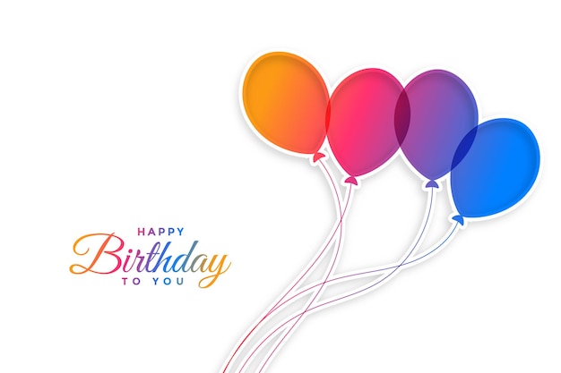 Birthday celebration card with colorful balloons