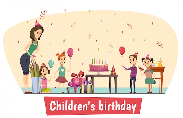 Free Vector birthday celebration composition 