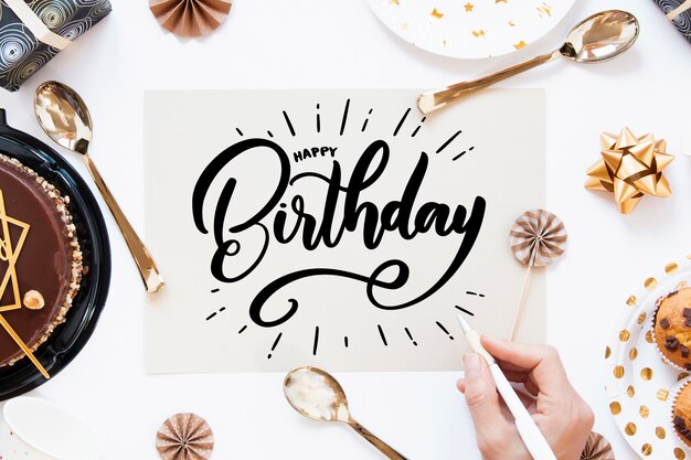 Birthday celebration theme for lettering