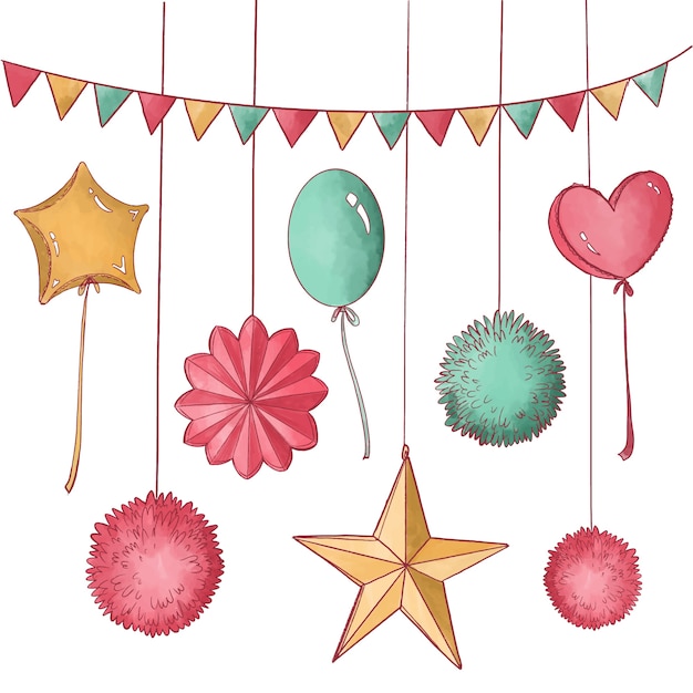 Free Vector birthday decoration design