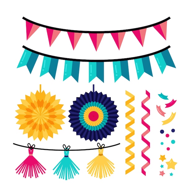 Birthday decoration with garlands