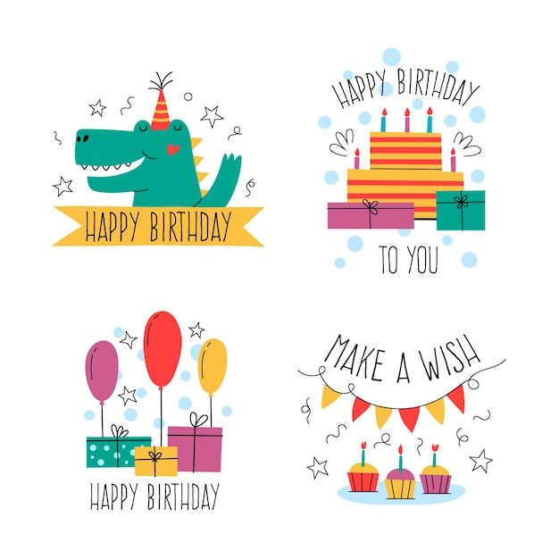 Free vector birthday elements collection