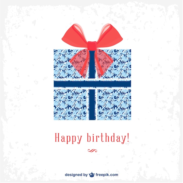 Free Vector birthday gift party card 