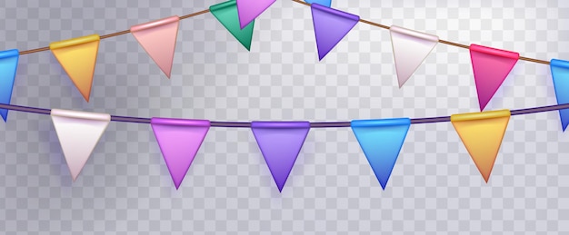 Free vector birthday and holiday triangle flag party garland