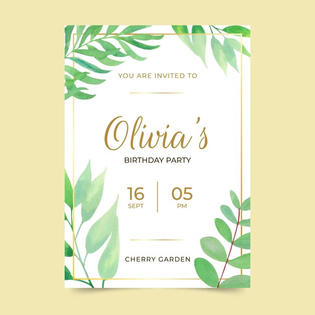 Birthday invitation template