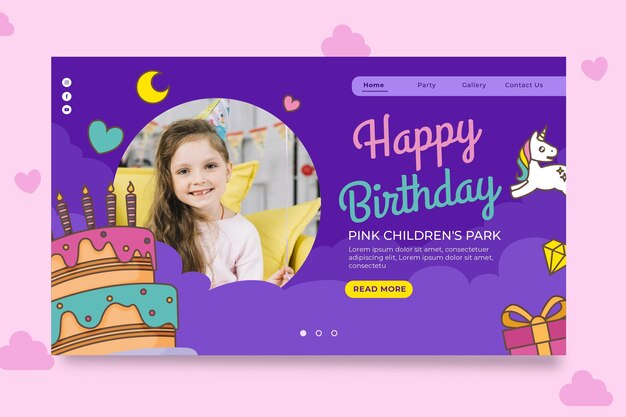 Birthday landing page template