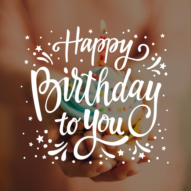 Birthday lettering with photo