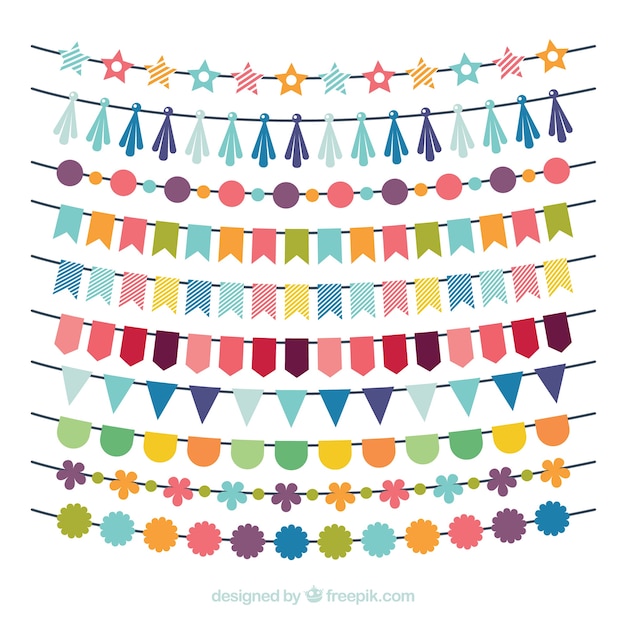 Birthday multicolor garland collection 