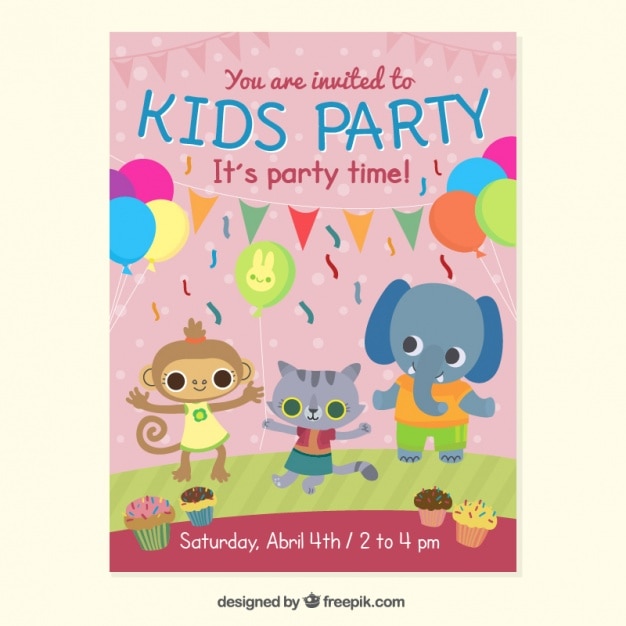 Free Vector birthday party invitation