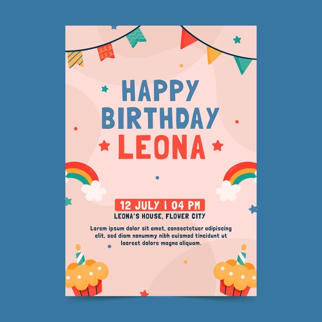 Birthday party poster template