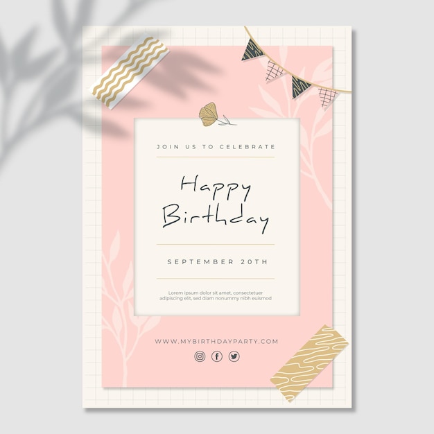 Free Vector birthday poster template