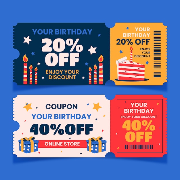 Birthday sale coupon design template