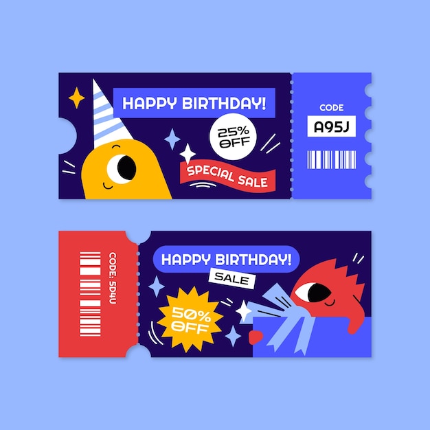 Birthday sale coupon template design