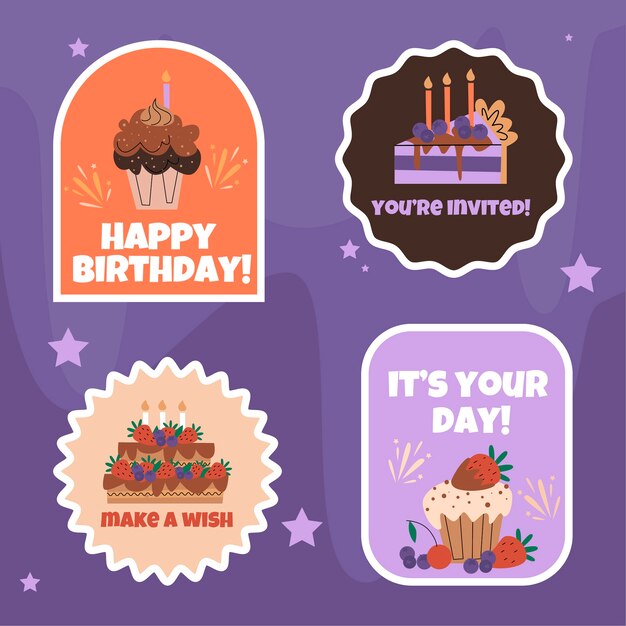 Birthday stickers set