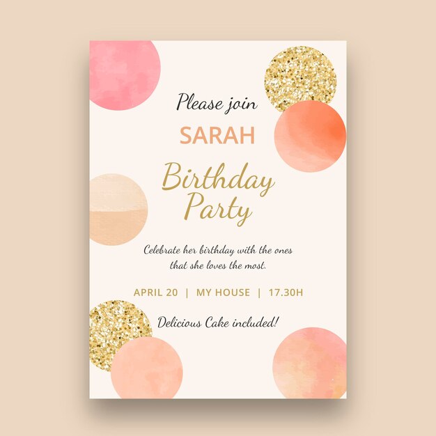 Birthday vertical card template