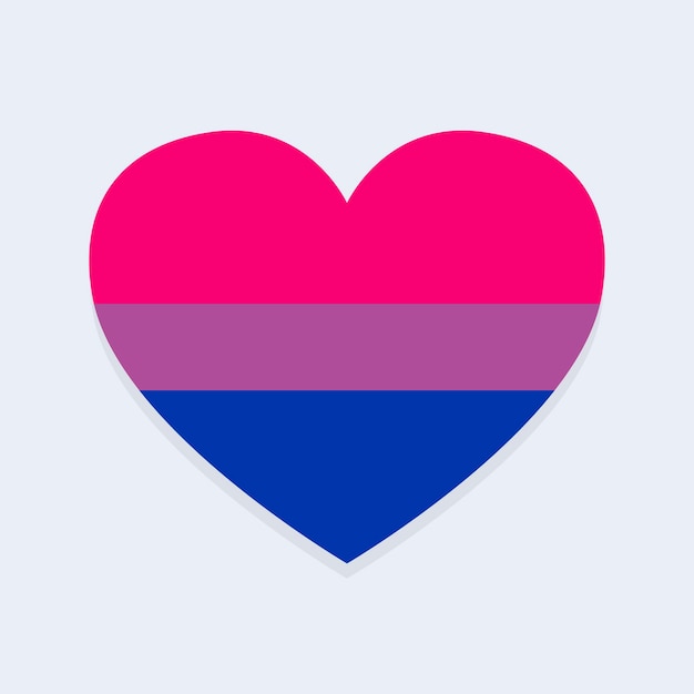 Bisexual Flag in Heart Shape