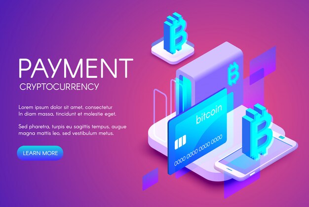 Bitcoin card payment illustration of cryptocurrency commerce or digital banking technology