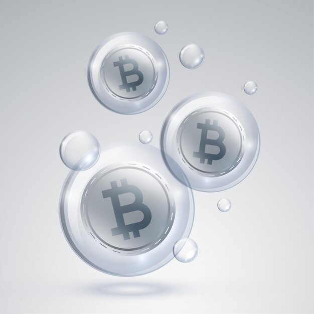 Bitcoin cryptocurrency market bubble concept background