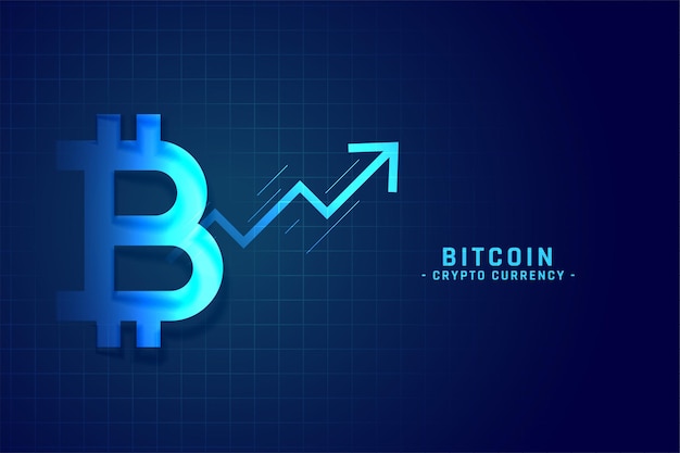 Bitcoin growth chart with upward arrow design