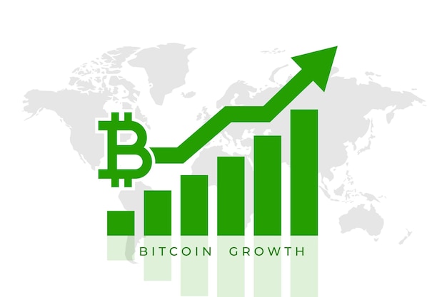 Free Vector bitcoin growth green chart background