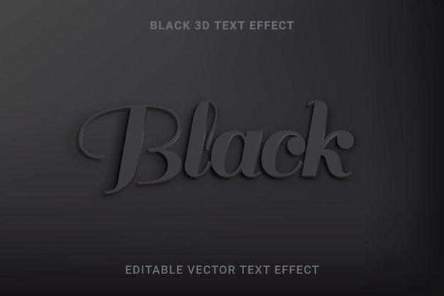 Free Vector black 3d editable vector text effect