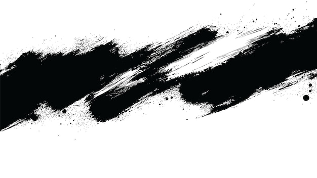 Free vector black abstract ink stroke on white background