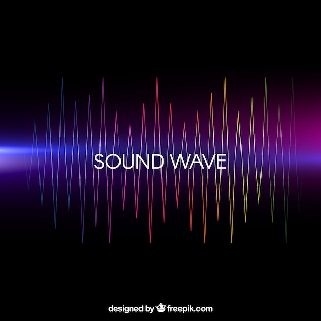 Black background with colored sound wave