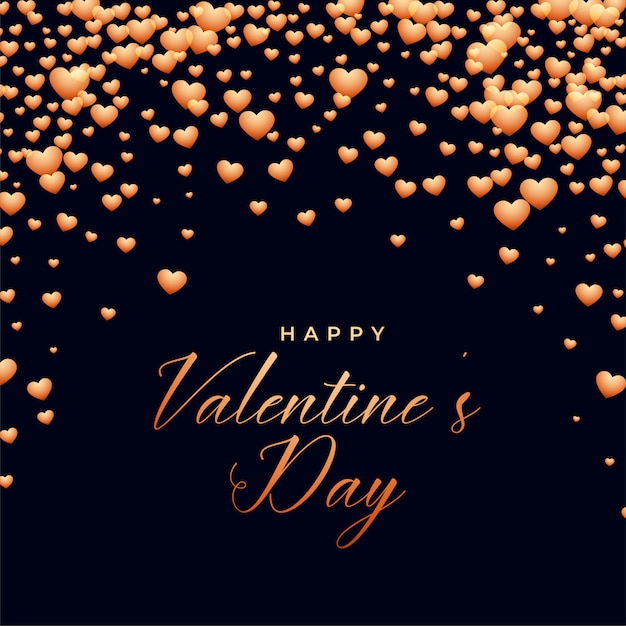 Free vector black background with falling hearts valentines day