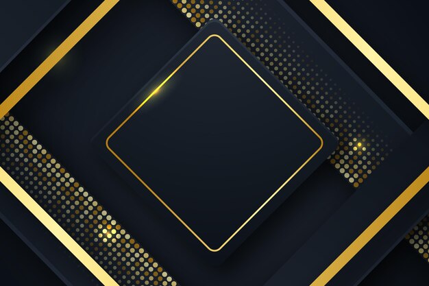 Black background with golden squared frame