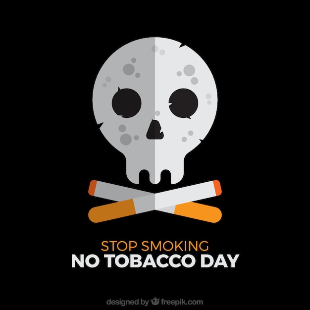 Free Vector black background with skull and cigar