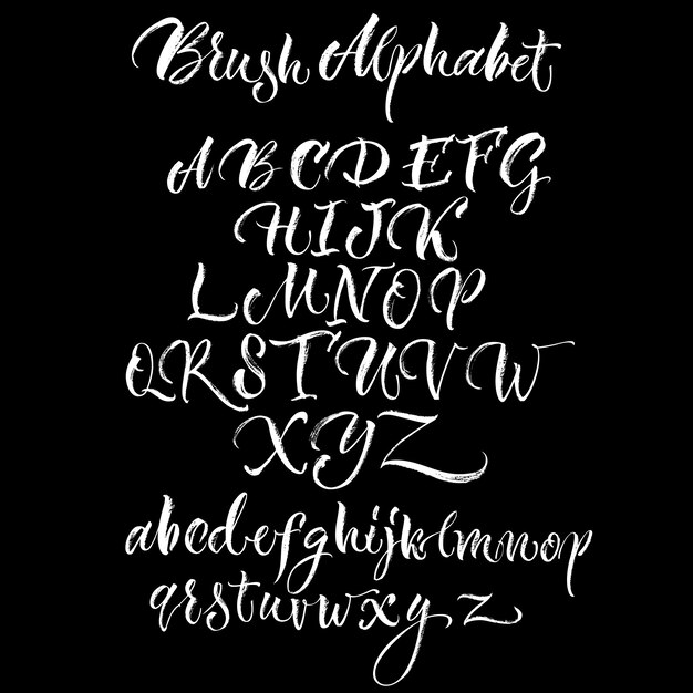 Black Background With White Scrawling Alphabet